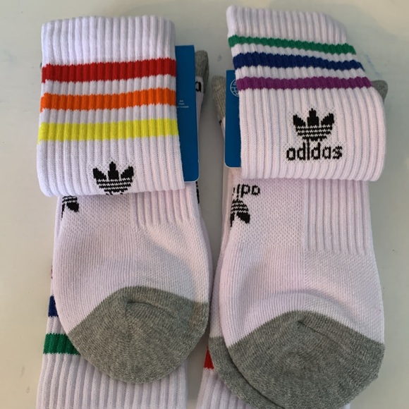 2 Pair x Adidas Roller Sock 2.0 Crew, Sz Medium (Women’s shoe sz 5-10), … - Picture 3 of 4